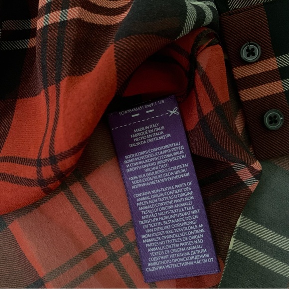 New Ralph Lauren Collection Red Plaid Zandra Blouse - Picture 7 of 13
